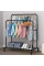 Напольная двойная вешалка Double Floor Hanger с штангами и полкой для обуви на колёсах черная