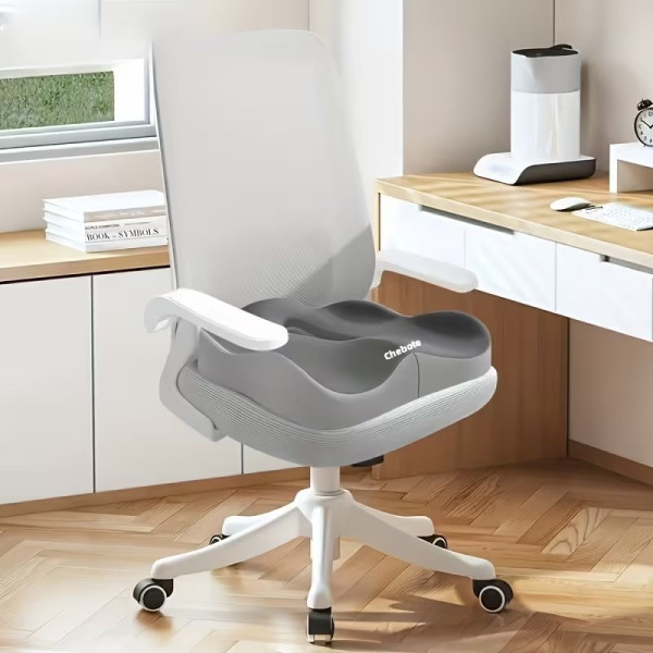 Ортопедическая дорожная подушка Memory Foam с вырезом под копчик противоскользящая для авто, офиса и дома
