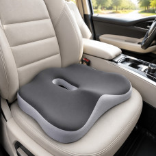 Ортопедическая подушка для сиденья Memory Foam с вырезом под копчик противоскользящая для авто офиса и дома