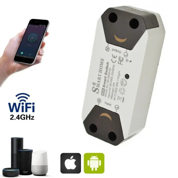 Wi-Fi реле Home 10А 220В с управлением через смартфон Android iOS и встроенным таймером