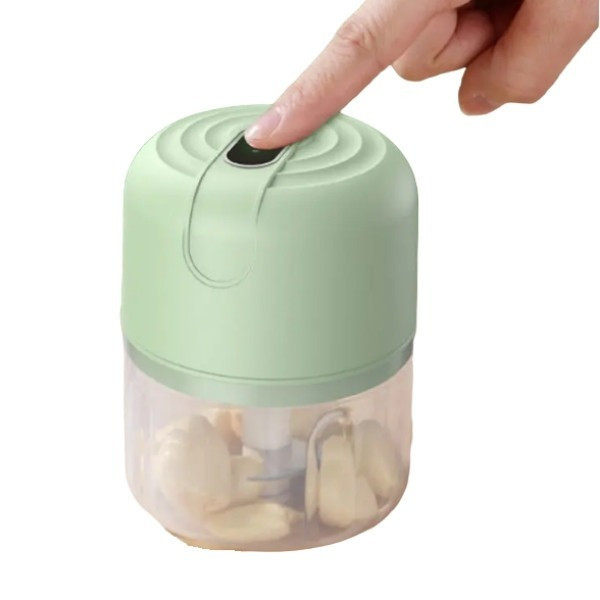 Мини-измельчитель Portable Food Processor 250 мл 80 Вт аккумуляторный USB с ножами из нержавеющей стали зеленый