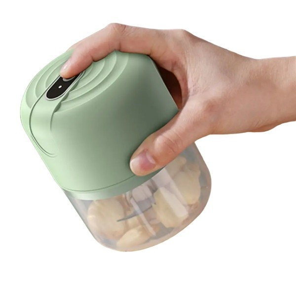 Мини-измельчитель Portable Food Processor 250 мл 80 Вт аккумуляторный USB с ножами из нержавеющей стали зеленый