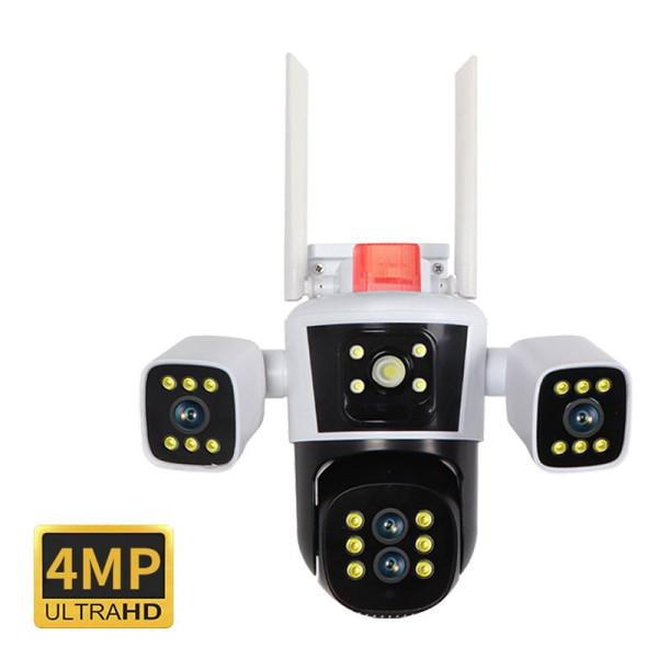 Видеокамера PTZ IP WiFi JE-190-1/2 12 Мп три объектива ночное видение датчик движения уличная