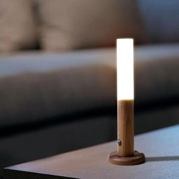 Фонарь настенный аккумуляторный W-52 LED с датчиком движения USB магнитное крепление теплый свет