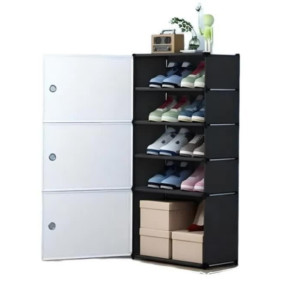 Закрытый шкаф для обуви AND 598-04 на 7 полок, компактный органайзер 42×28x122 см
