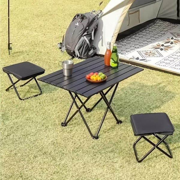 Портативный стульчик для рыбалки и пикника до 120 кг со стальным каркасом и ремнем