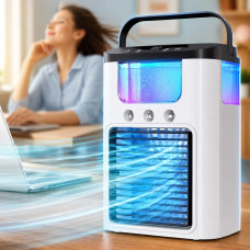 Персональный мини-охлаждитель воздуха 4 в 1 с резервуаром 600 мл, USB и тремя режимами