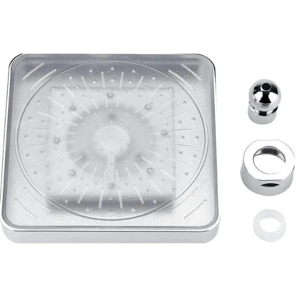 Светодиодная душевая лейка Shower Head с LED подсветкой 7 цветов квадратная 150 мм