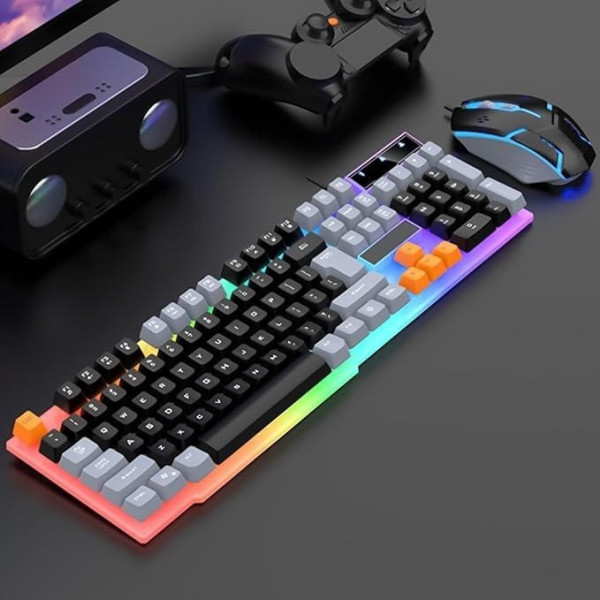 Клавиатура Raiku K26 проводная мембранная USB 104 клавиши с LED подсветкой эргономичная