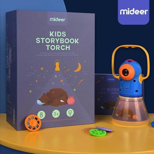 Проектор ночник детский MiDeer HA-158 3 в 1 фонарик с проекцией сказок звездного неба 8 кассет