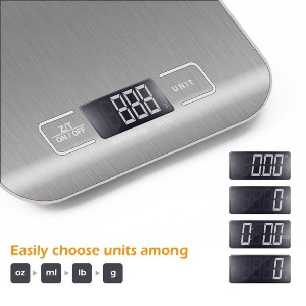 Цифровые кухонные весы AND906 электронные с LCD дисплеем USB аккумулятором и батарейным питанием
