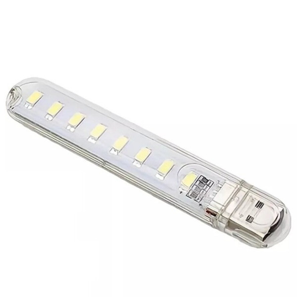 Компактный LED фонарик USB 8 LED 4 Вт теплый белый свет 4000K портативный
