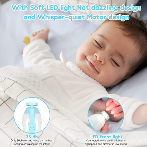Электрическая пилочка для ногтей 6 в 1 с LED подсветкой и насадками для детей и взрослых