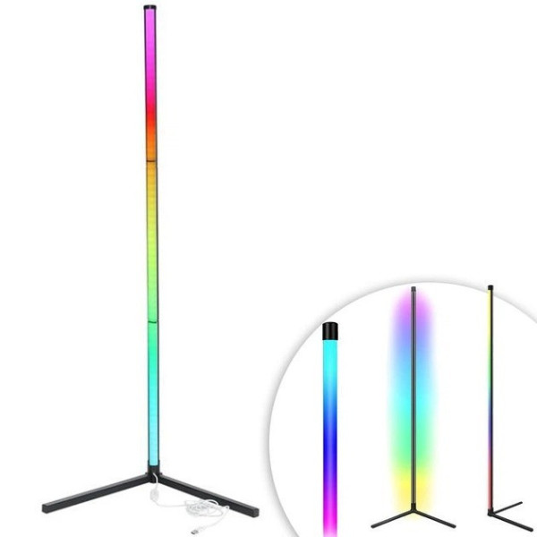 Напольный угловой светильник Corner Light RGB 120 см с пультом и музыкальным режимом, черный