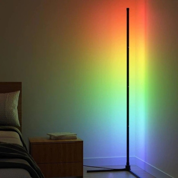 Напольный угловой светильник Corner Light RGB 120 см с пультом и музыкальным режимом, черный