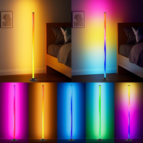 Напольный угловой светильник Corner Light RGB 120 см с пультом и музыкальным режимом, черный