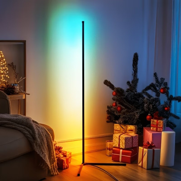 Напольный угловой светильник Corner Light RGB 120 см с пультом и музыкальным режимом, черный