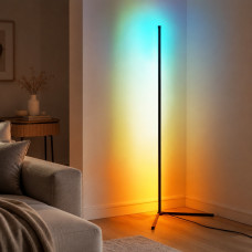 Угловой напольный светильник Corner Light RGB 120 см с пультом и музыкальным режимом, черный