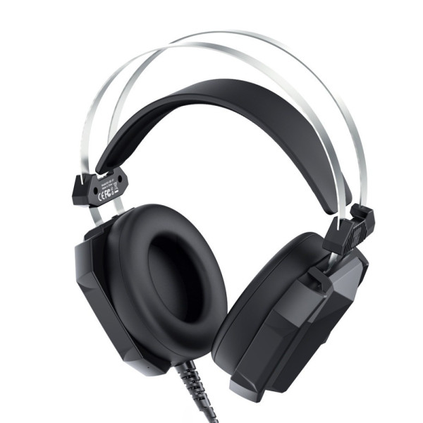 Игровая проводная гарнитура XO GE-07 с микрофоном, USB Type-A, AUX 3.5 мм и подсветкой, черная