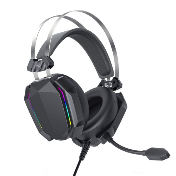 Игровая проводная гарнитура XO GE-07 с микрофоном, USB Type-A, AUX 3.5 мм и подсветкой, черная
