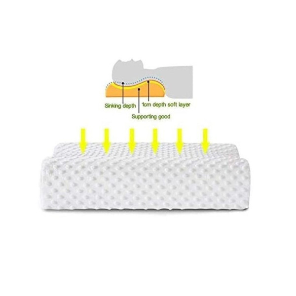 Анатомическая подушка Memory Latex Pillow с эффектом памяти и двумя валиками для поддержки шеи 46 × 27 см