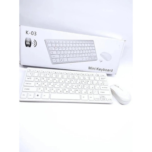 Беспроводная клавиатура K03 с мышью 78 клавиш USB 2.4 GHz силиконовая накладка