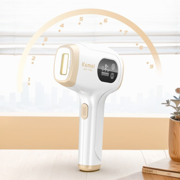 Фотоэпилятор Kemei KM-7106 IPL с охлаждением, 48 Вт, 9 уровней интенсивности, автоматические вспышки