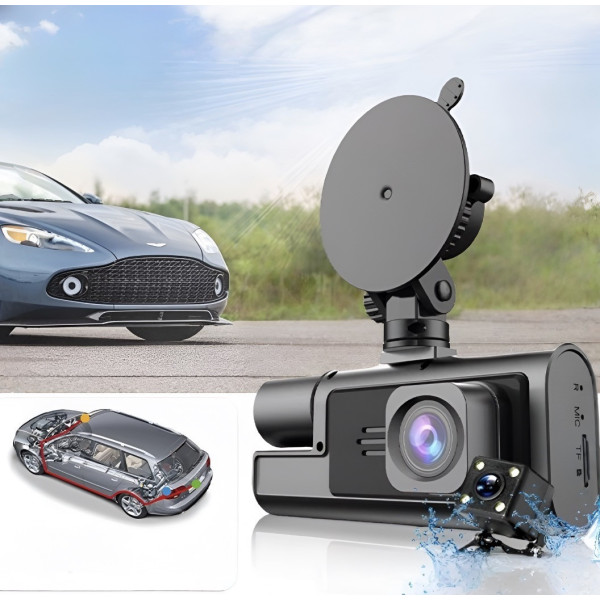 Автомобильный видеорегистратор A22 на 3 камеры с Full HD, Wi-Fi и камерой заднего вида