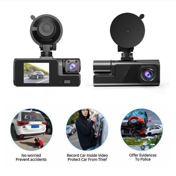 Автомобильный видеорегистратор A22 на 3 камеры с Full HD, Wi-Fi и камерой заднего вида