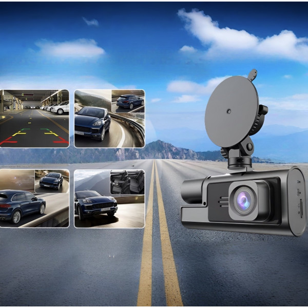 Автомобильный видеорегистратор A22 на 3 камеры с Full HD, Wi-Fi и камерой заднего вида