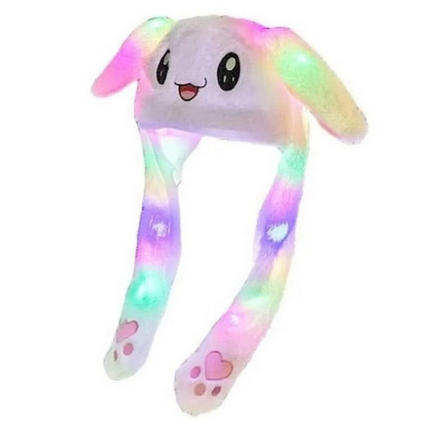Светящаяся шапка Pikachu toys soft toys with led с подвижными ушками белого цвета