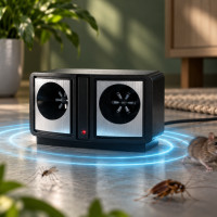 Ультразвуковой электронный отпугиватель DUAL SONIC для грызунов и насекомых, питание от сети 220 В, для помеще
