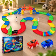 Игрушечный гибкий автотрек Magic Track с машинкой, 360 деталей, световые эффекты, от 6 лет