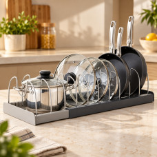 Подставка для посуды DISH RACK из пластика с расширяемым держателем и складной конструкцией для вертикального