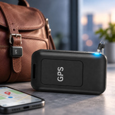 GPS трекер GF-07 с GSM модулем и встроенными магнитами для крепления черного цвета