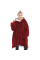 Двусторонний теплый плед с рукавами и капюшоном Huggle Hoodie 3 в 1, флисовая толстовка, one size