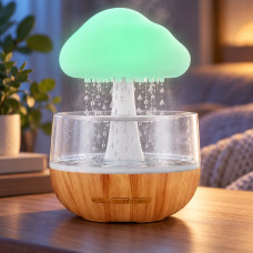 Паровий увлажнитель воздуха Гриб RAIN HUMIDIFIER с ночником и подсветкой, эффект дождя