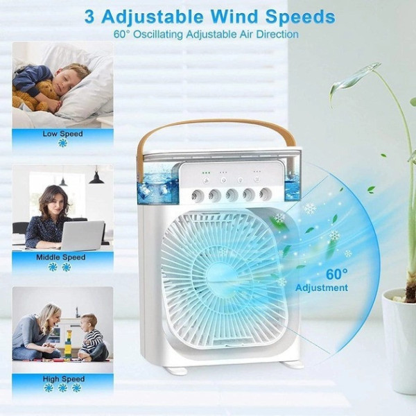 Мини кондиционер Air Cooler Fan 4в1 с USB, ночником, увлажнителем и LED подсветкой для дома