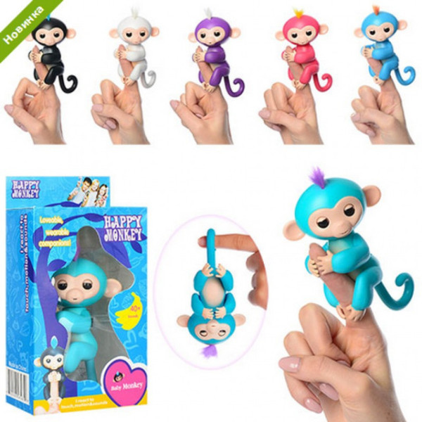 Интерактивная игрушка Happy Monkey Fingerling в виде обезьянки на палец