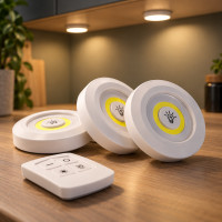 Комплект из 3 накладных LED светильников с пультом управления и таймером