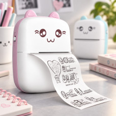 Миниатюрный портативный термопринтер Printer с беспроводным подключением