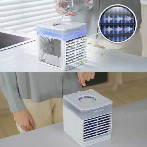 Настольный портативный мини кондиционер NexFan 3 в 1 с электронным управлением и 7 LED индикаторами