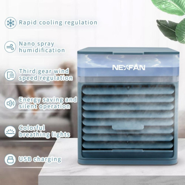 Настольный портативный мини кондиционер NexFan 3 в 1 с электронным управлением и 7 LED индикаторами