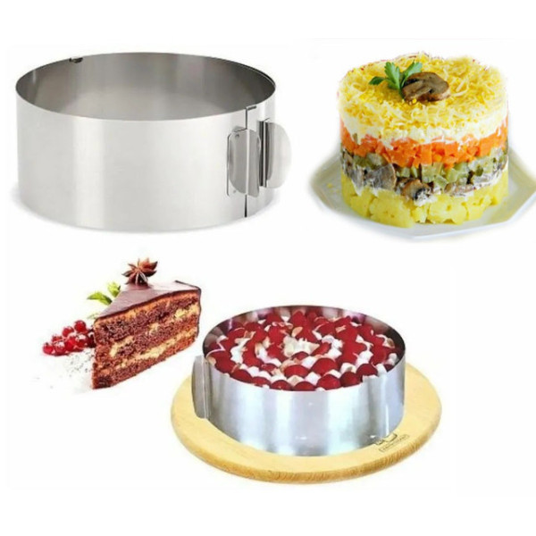 Кондитерское раздвижное кольцо Cake Ring для выпечки, круглая форма 16-30 см