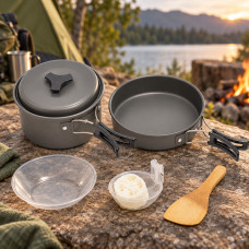 Походный туристический комплект на 2 человека Cooking Set DS-200 из анодированного алюминия