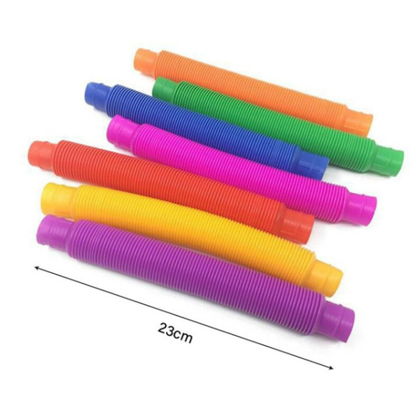 Набор из 12 пластиковых эластичных труб S Fidget Pop Tube для ручного антистресса и сенсорных игр
