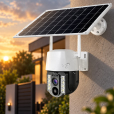 Поворотная уличная Wi-Fi камера VC3-G 4G с IP-видеонаблюдением, датчиком движения и LED-подсветкой с солнечной