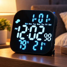 Настольные электронные часы DS 3828L с LED-дисплеем, будильником, измерением температуры и влажности, USB
