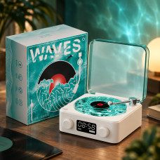 Ночник Vinyl Waves Player LED с эффектом воды и Bluetooth колонкой в ретро стиле