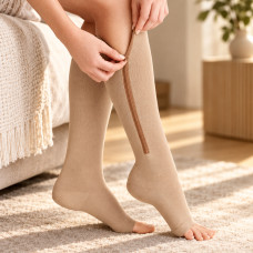 Компрессионные лечебные гольфы от варикоза S-M Zip Sox с застежкой-молнией